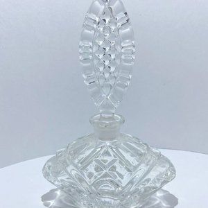 Vintage Handcut Crystal Perfume Bottle Clear